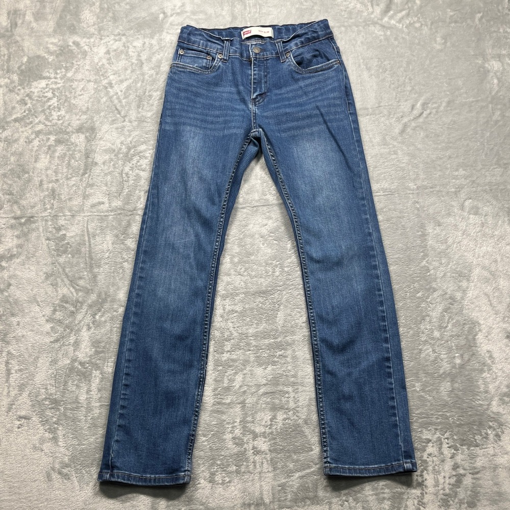 Levis 511 Slim Jeans Boys Blue Adjustable Waist‎ Stretch Denim Size 14